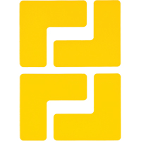 Floor Corner Marks, L, 5" L x 2" W, Yellow, Polyester Ontario Safety Products