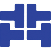 Floor Corner Marks, T, 5" L x 2" W, Blue, Polyester Ontario Safety Products