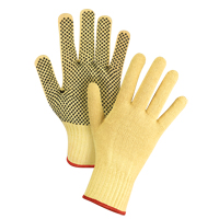 Gants tricot&eacute;s sans couture &agrave; pois, Taille Petit/7, Calibre 7, Rev&ecirc;tement PVC, Enveloppe en Kevlar, ASTM ANSI niveau A2/EN 388 niveau 3 Ontario Safety Products