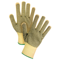 Gants tricot&eacute;s deux c&ocirc;t&eacute;s, sans couture, &agrave; pois, Taille Moyen/8, Calibre 7, Rev&ecirc;tement PVC, Enveloppe en Kevlar, ASTM ANSI niveau A2/EN 388 niveau 3 Ontario Safety Products