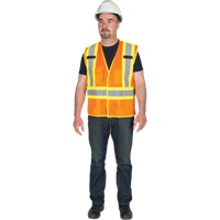 Veste de s&eacute;curit&eacute; d&eacute;tachable en cinq points de premi&egrave;re qualit&eacute;, Orange haute visibilit&eacute;, Grand/T-Grand, Polyester Ontario Safety Products