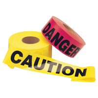 Barricade Tape, English, 3" W x 1000' L, 2 mils, Black on Yellow SFU954 | Ontario Safety Product