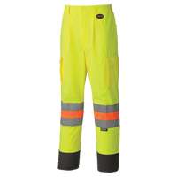 Breathable Traffic Control Safety Pants, Polyester, 3X-Large, High Visibility Lime-Yellow SGC095 | Ontario Safety Product