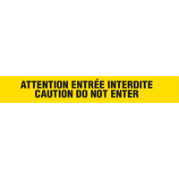 Rubans pour barricades, Bilingue, 3" la x 1000' lo, 3 mils, Noir sur jaune Ontario Safety Products