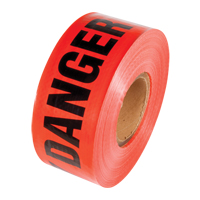 Ruban renforc&eacute; pour barricade, Anglais, 3" la x 500' lo, 5 mils, Noir/rouge Ontario Safety Products