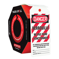 &eacute;tiquettes de s&eacute;curit&eacute; en rouleaux, Plastique, 3" la x 6-1/4" h, Français Ontario Safety Products