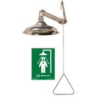 All Stainless Steel Drench Shower, Wall-Mount Ontario Safety Products