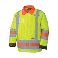6037 Traffic Control Waterproof Safety Jacket, Polyester, High Visibility Lime-Yellow, X-Small Ontario Safety Products