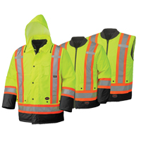 5021BB Manteau de s&eacute;curit&eacute; 6 en 1 imperm&eacute;able, Jaune lime haute visibilit&eacute;, 2T-Grand Ontario Safety Products