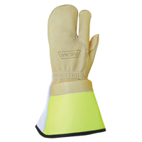 Lineman's 3-Finger Gloves, Medium, Grain Cowhide Palm Ontario Safety Products