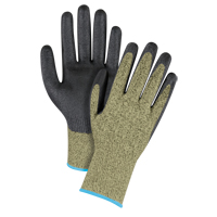 Gants &eacute;lastiques sans coutures r&eacute;sistants &agrave; la coupe noir & jaune, Taille T-Grand/10, Calibre 13, Rev&ecirc;tement Mousse de nitrile, Enveloppe en Aramide, ASTM ANSI niveau A6 Ontario Safety Products
