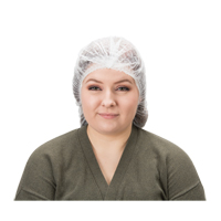 Bonnet bouffant plissé, Polypropylène, 19", Blanc SGF185 | Ontario Safety Product