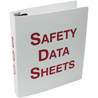 Plastic Safety Data Sheet Binder SGH871 | Ontario Safety Product