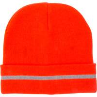 High Visibility Knit Hat with Reflective Stripe, High Visibility Orange, Acrylic SGI135 | Ontario Safety Product