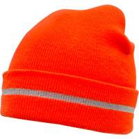 Bonnet en tricot haute visibilit&eacute; avec bande r&eacute;fl&eacute;chissante, Orange haute visibilit&eacute;, Acrylique Ontario Safety Products