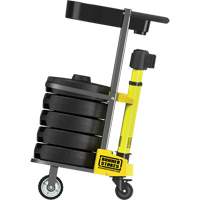 PLUS Barrier Post Cart Kit with Tray, 75' L, Metal, Yellow SGI790 | Ontario Safety Product