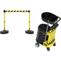 Chariot de transport avec plateau pour barri&egrave;re PLUS, 75' lo, M&eacute;tal, Jaune Ontario Safety Products