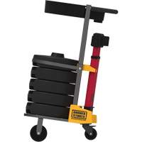 PLUS Barrier Post Cart Kit with Tray, 75' L, Metal, Red SGI801 | Ontario Safety Product