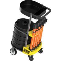 PLUS Barrier Post Cart Kit with Tray, 75' L, Metal, Orange SGI810 | Ontario Safety Product