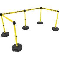 Ensemble de cinq montants pour barri&egrave;re PLUS, Plastique, 42" h, Ruban Jaune, Longueur du ruban 15' Ontario Safety Products