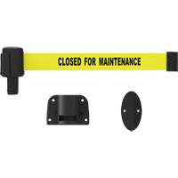 PLUS Wall Mount Barrier System, Plastic, Screw Mount, 15', Yellow Tape Ontario Safety Products