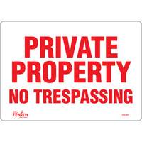 "Private Property" Sign, 7" x 10", Vinyl, English Ontario Safety Products