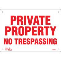 "Private Property" Sign, 7" x 10", Aluminum, English Ontario Safety Products