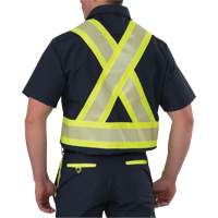 Ripstop High Visibility Short Sleeved Shirt, Polyester, Small, Navy Blue Ontario Safety Products