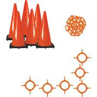 Traffic Cone & Chain Kit, 28", Orange SGO162 | Ontario Safety Product
