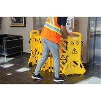 Portable Mobile Barrier, 40" H x 13' L, Yellow Ontario Safety Products