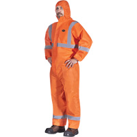 2077 Combinaisons &agrave; capuchon avec ruban r&eacute;fl&eacute;chissant, Petit, Orange, SMS Ontario Safety Products