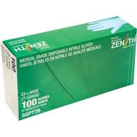 Gants jetables de calibre m&eacute;dical r&eacute;sistants &agrave; la perforation, 2T-Grand, Nitrile, 4,5 mils, Sans poudre, Bleu, Classe 2 Ontario Safety Products