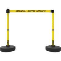Plus Barrier Post Set, Plastic, 42" H, Yellow Tape, 15' Tape Length SGQ816 | Ontario Safety Product
