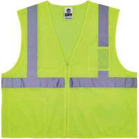 GloWear 8256Z Self-Extinguishing Safety Vest, High Visibility Lime-Yellow, Medium/Small, Polyester SGR375 | Ontario Safety Product