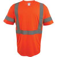 Short Sleeve Safety T-Shirt, Polyester, 2X-Large, High Visibility Orange Ontario Safety Products
