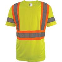 Short Sleeve Safety T-Shirt, Polyester, 2X-Large, High Visibility Lime-Yellow Ontario Safety Products