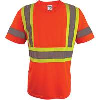 Short Sleeve Safety T-Shirt, Polyester, 2X-Large, High Visibility Orange Ontario Safety Products