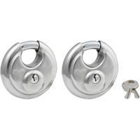 Cadenas &agrave; arceau prot&eacute;g&eacute;, Argent, Cl&eacute;s identiques, Acier inoxydable, Largeur de 2-3/4" Ontario Safety Products