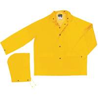 Imperm&eacute;able de s&eacute;rie classique avec capuchon amovible, Polyester/PVC, Grand, Jaune Ontario Safety Products