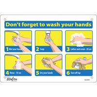 "Don't Forget to Wash Your Hands" Pictogram Sign, 7" x 10", Plastic, English with Pictogram SGU291 | Ontario Safety Product
