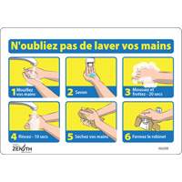 "N'oubliez pas de laver vos mains" Sign, 7" x 10", Vinyl, French with Pictogram SGU293 | Ontario Safety Product