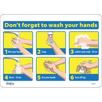 "Don't Forget to Wash Your Hands" Pictogram Sign, 10" x 14", Vinyl, English with Pictogram SGU296 | Ontario Safety Product