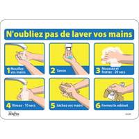 "N'oubliez pas de laver vos mains" Sign, 10" x 14", Vinyl, French with Pictogram SGU299 | Ontario Safety Product