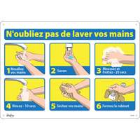 "N'oubliez pas de laver vos mains" Sign, 14" x 20", Plastic, French with Pictogram SGU304 | Ontario Safety Product