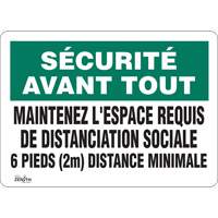 "Distanciation sociale" Sign, 10" x 14", Plastic, French SGU343 | Ontario Safety Product