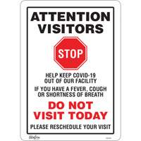 "COVID-19 Do Not Visit Today" Sign, 14" x 10", Vinyl, English with Pictogram SGU351 | Ontario Safety Product