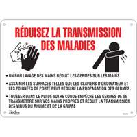 "R&eacute;duisez la transmission des maladies" Sign, 10" x 14", Aluminum, French with Pictogram Ontario Safety Products