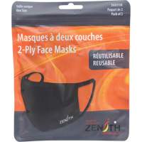 2-Ply Reusable Face Masks, Polyester, Black Ontario Safety Products