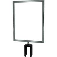 Heavy-Duty Vertical Sign Holder with Tensabarrier<sup>®</sup> Post Adapter, Polished Chrome SGU844 | Ontario Safety Product