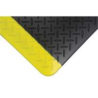 Anti-Fatigue Matting, Diamond, 1-2/3' x 3-1/4' x 3/4", Black/Yellow, Polyurethane SGW898 | Ontario Safety Product